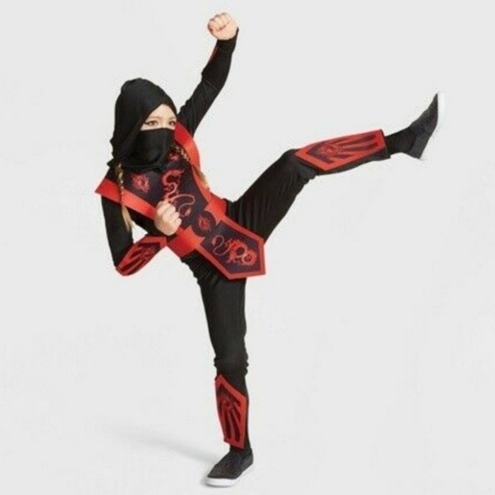 NWT Hyde & Eek! Boutique Kids 3pc Halloween Ninja Costume Large Jumpsuit New